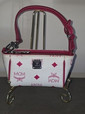 MCM White & Pink Mini Pochette